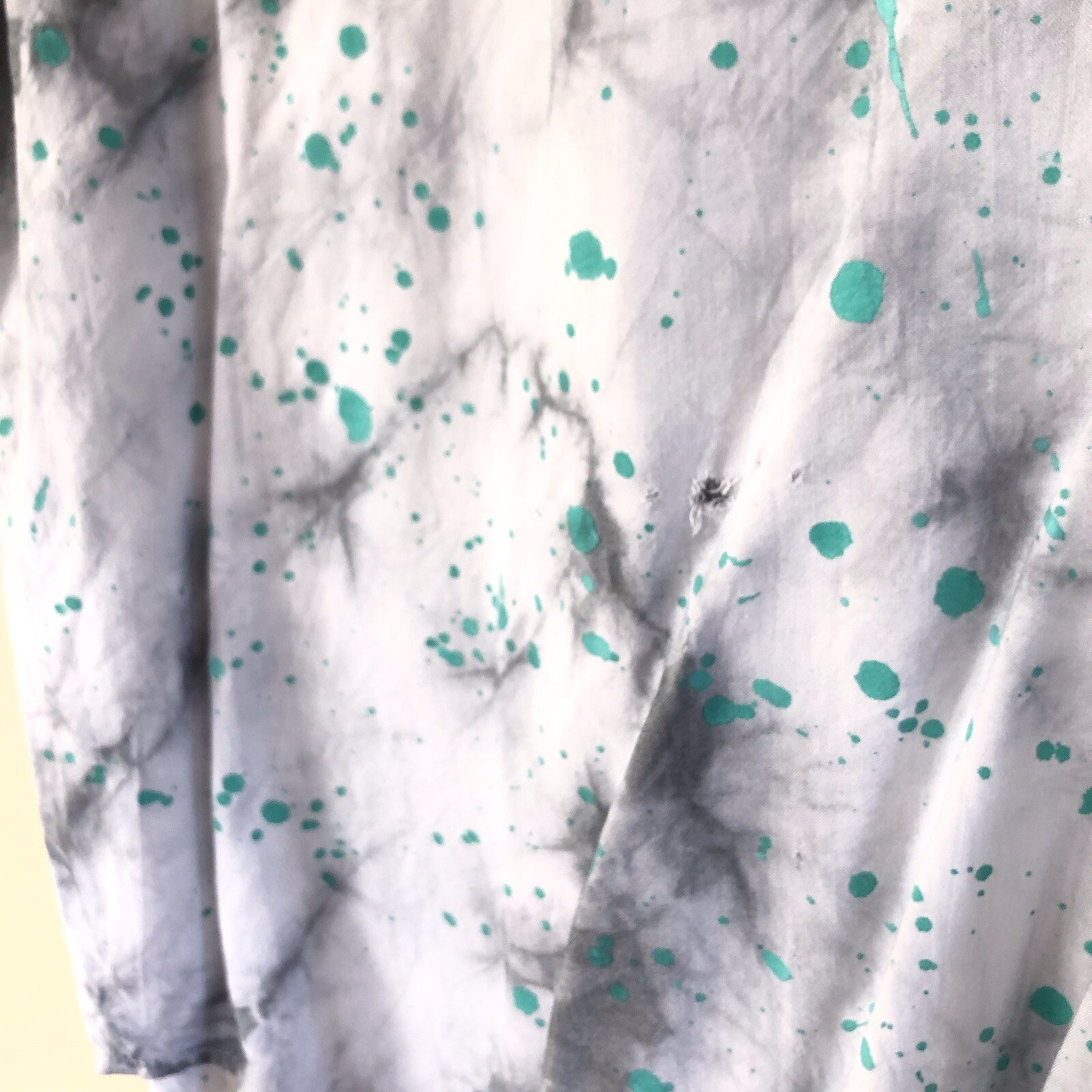 Vtg 90s Abstract Print Tie Dye Colorful Paint Splatter Art to Wear Size L Grunge