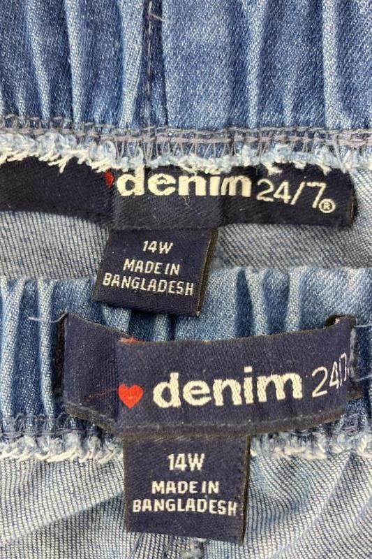Lot of 2 Vintage Denim 24/7 Women’s Jeans Size 14W Elastic Waist Stretch