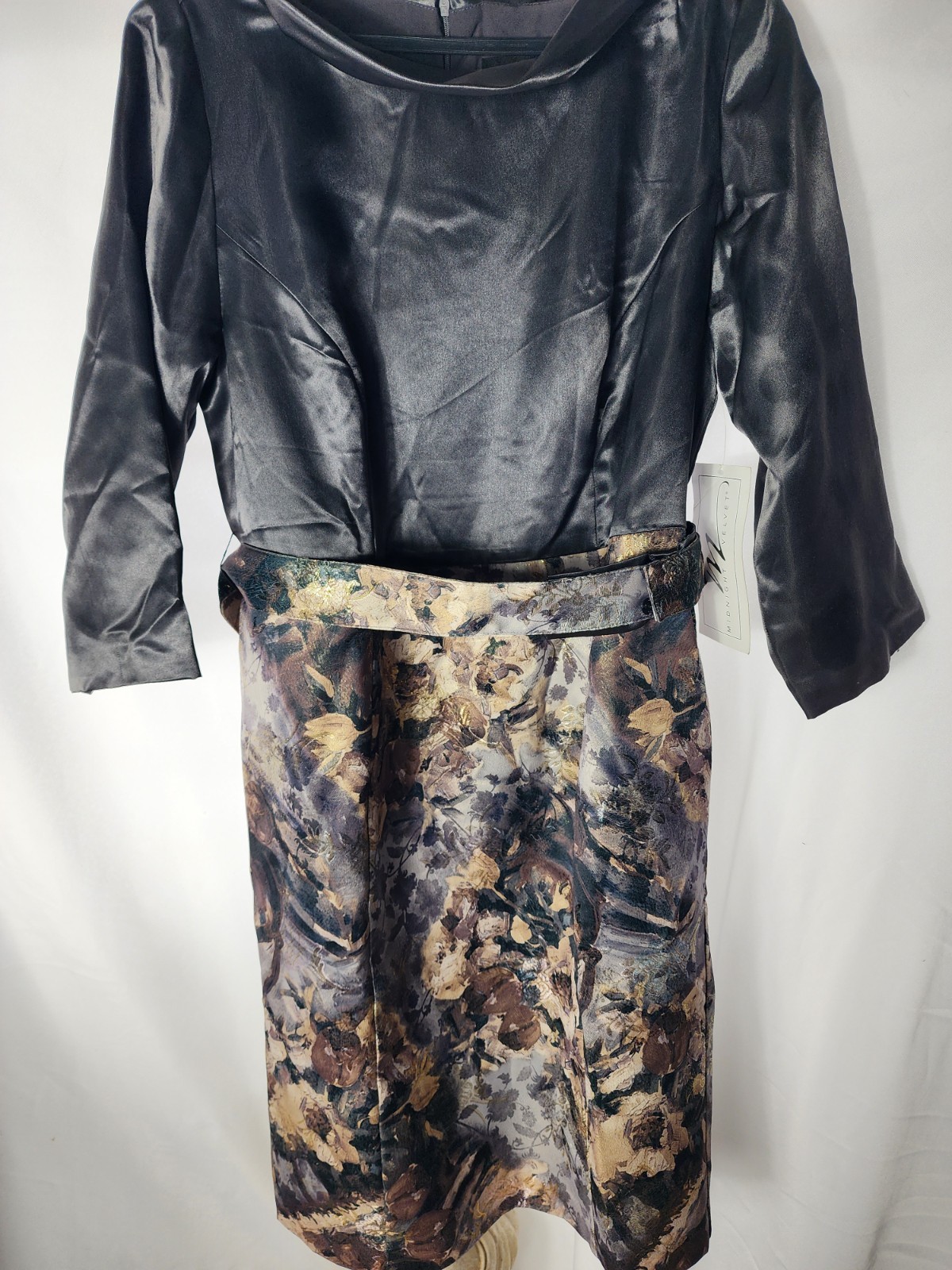 Vintage Floral Brocade 90’s Early 2000 Party/Cocktail Dress With Tags 3/4…