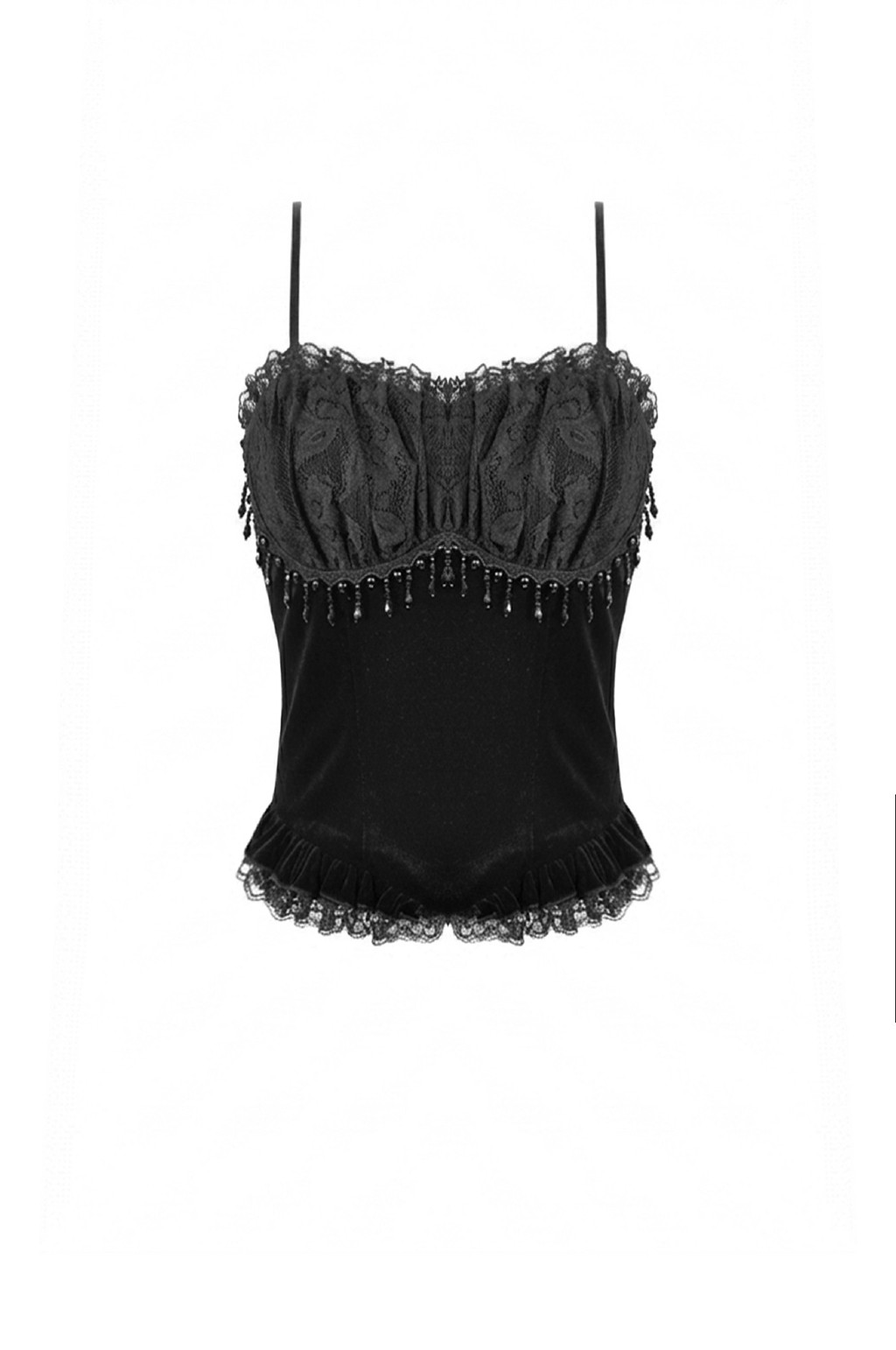 Dark In Love Women Goth Velvet Cami Top Retro Darkwear Spaghetti Strap Camisole