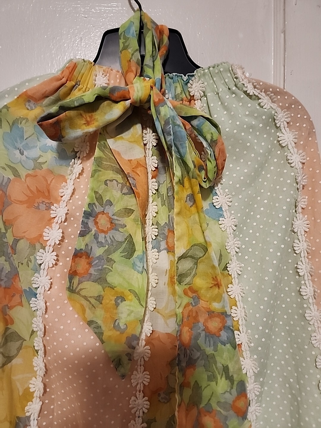 True Vintage Mr. Hank Boho Granny A-Line Maxi Skirt Floral Fully Lined