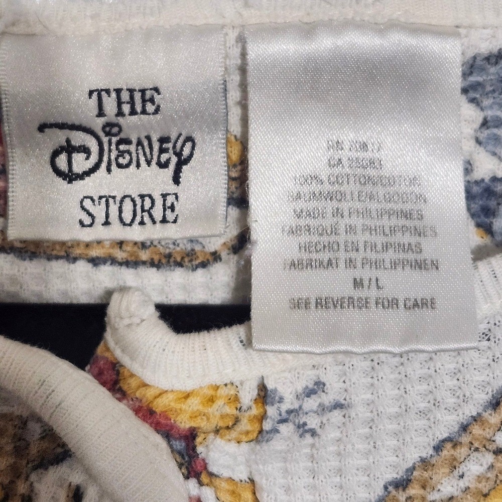 Vintage Disney Store Winnie the Pooh Winter Ski Thermal Nightgown Henley M/L