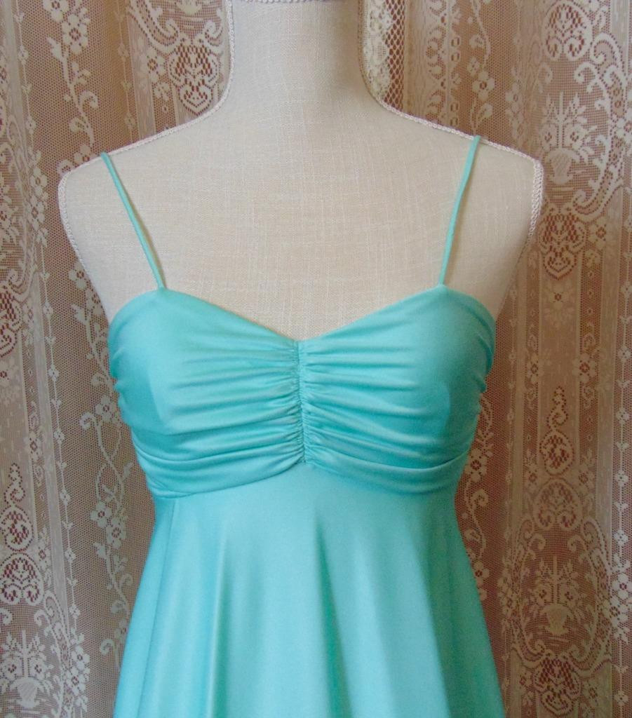 Vtg 70s Maxi Dress Lacey Bolero Top ILGWU Union Label 32B XS
