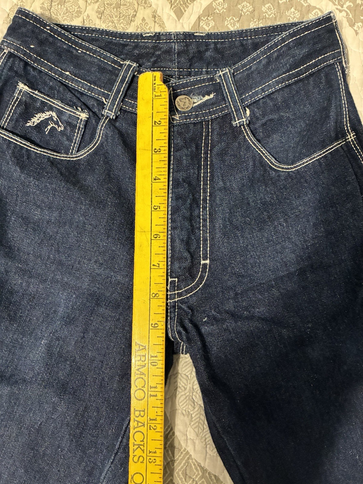 Vintage Jordache Dark Wash Jeans W/Horse Head Logo White Stitch Women’s Size 27