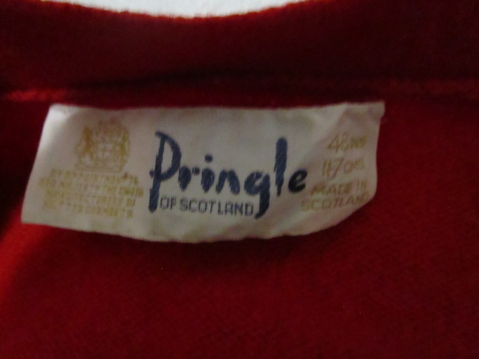 Pringle of Scotland Cardigan Mens XL Red Wool V Neck Sweater Button 46