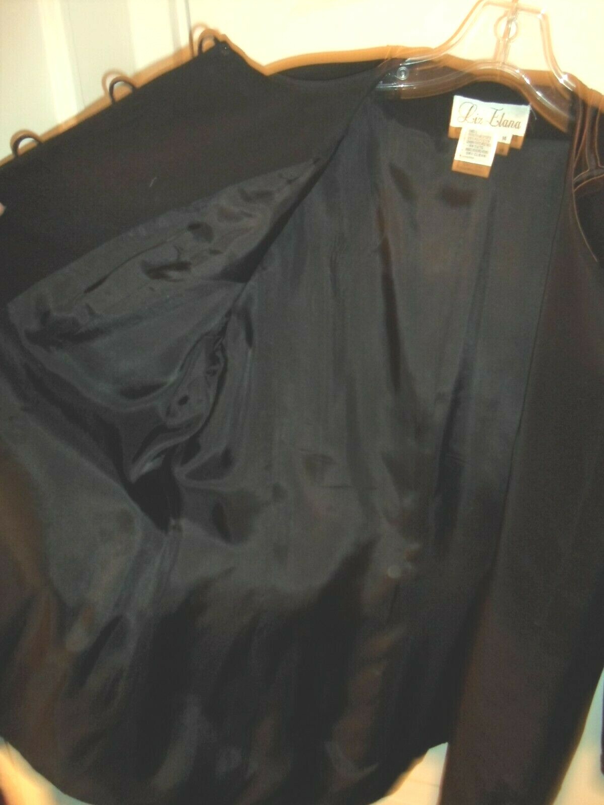 Liz Elana Vtg Sz 14 Black Beaded Medallions Embellished Blazer Jacket Embroidery