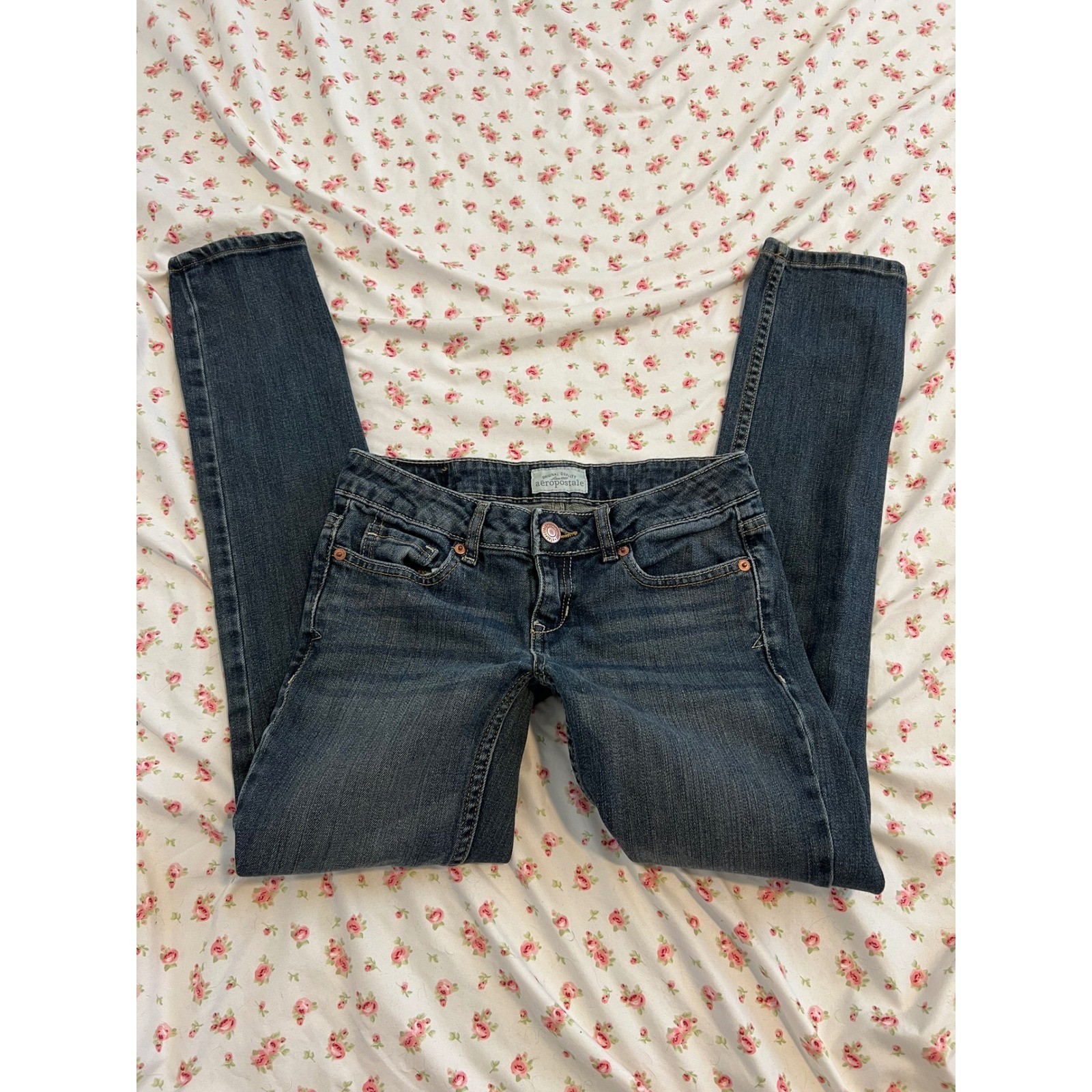 vintage aeropostale low rise dark wash skinny jeans