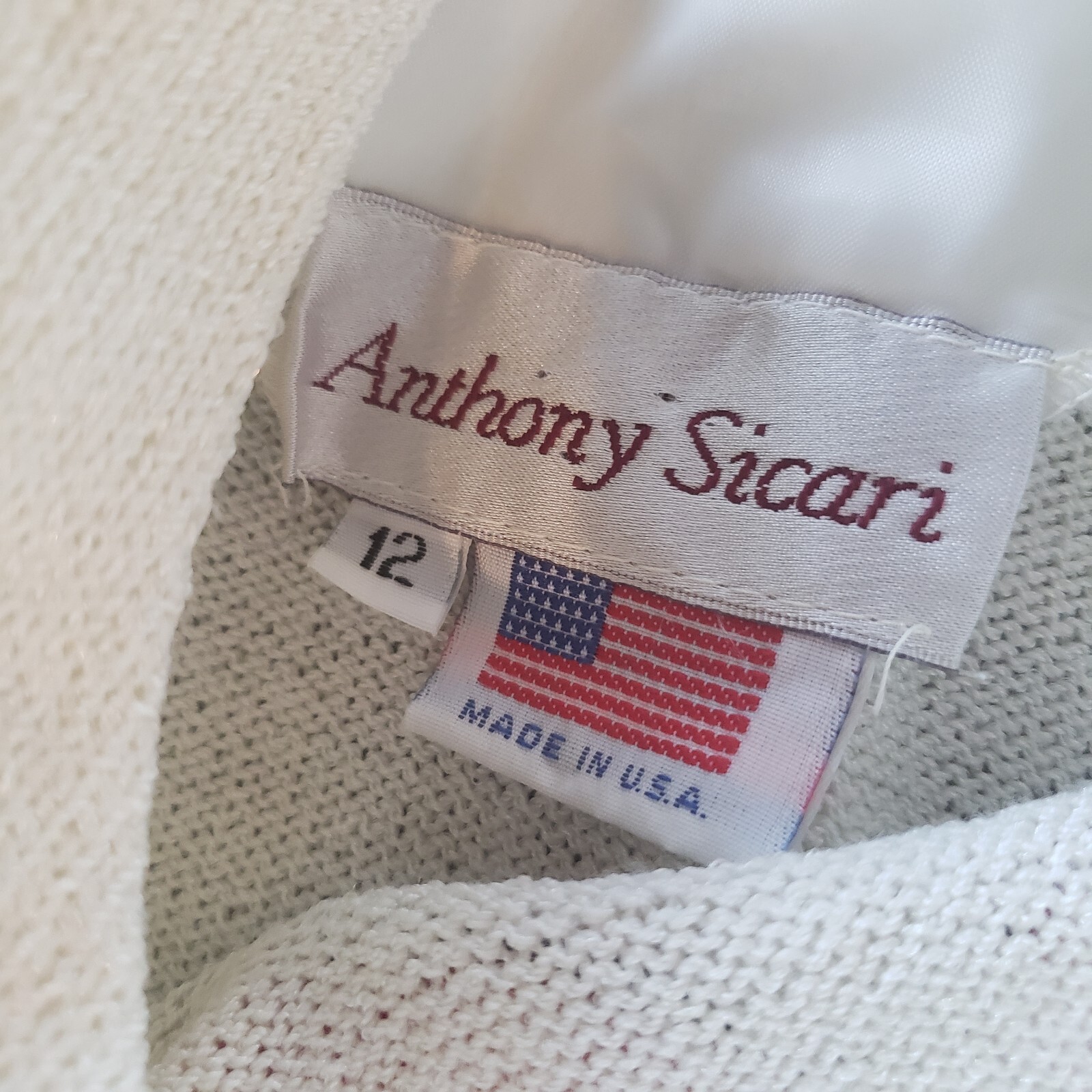 VTG Anthony Sicari Sz 12 80s Sweater Color Block Flowers Blue Red Pink White USA