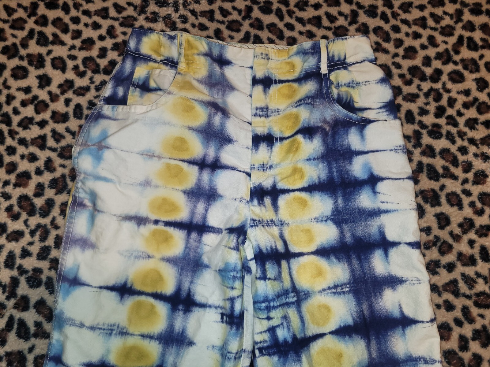 Vintage Tie Dye Xtrovert 60s 70s 80s Pants Blue Yellow White