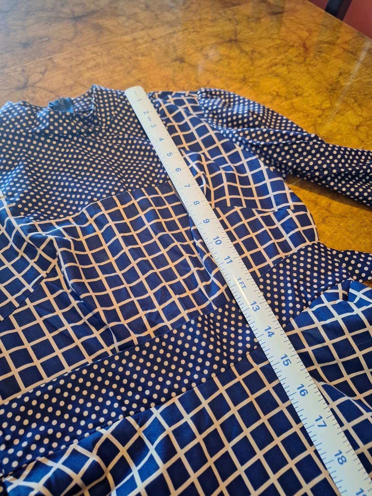 True VTG Mid-century Mod 1960s 70s High Neck Mini Dress Polka Dot Pinafore XS/S