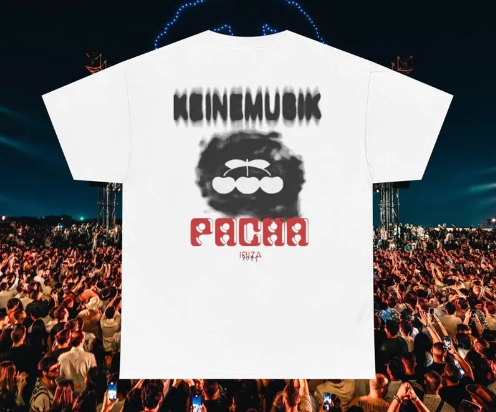 Keinemusik x Pacha Blurry Cloud Cherry Tee 2025 Heavy Cotton T-Shirt