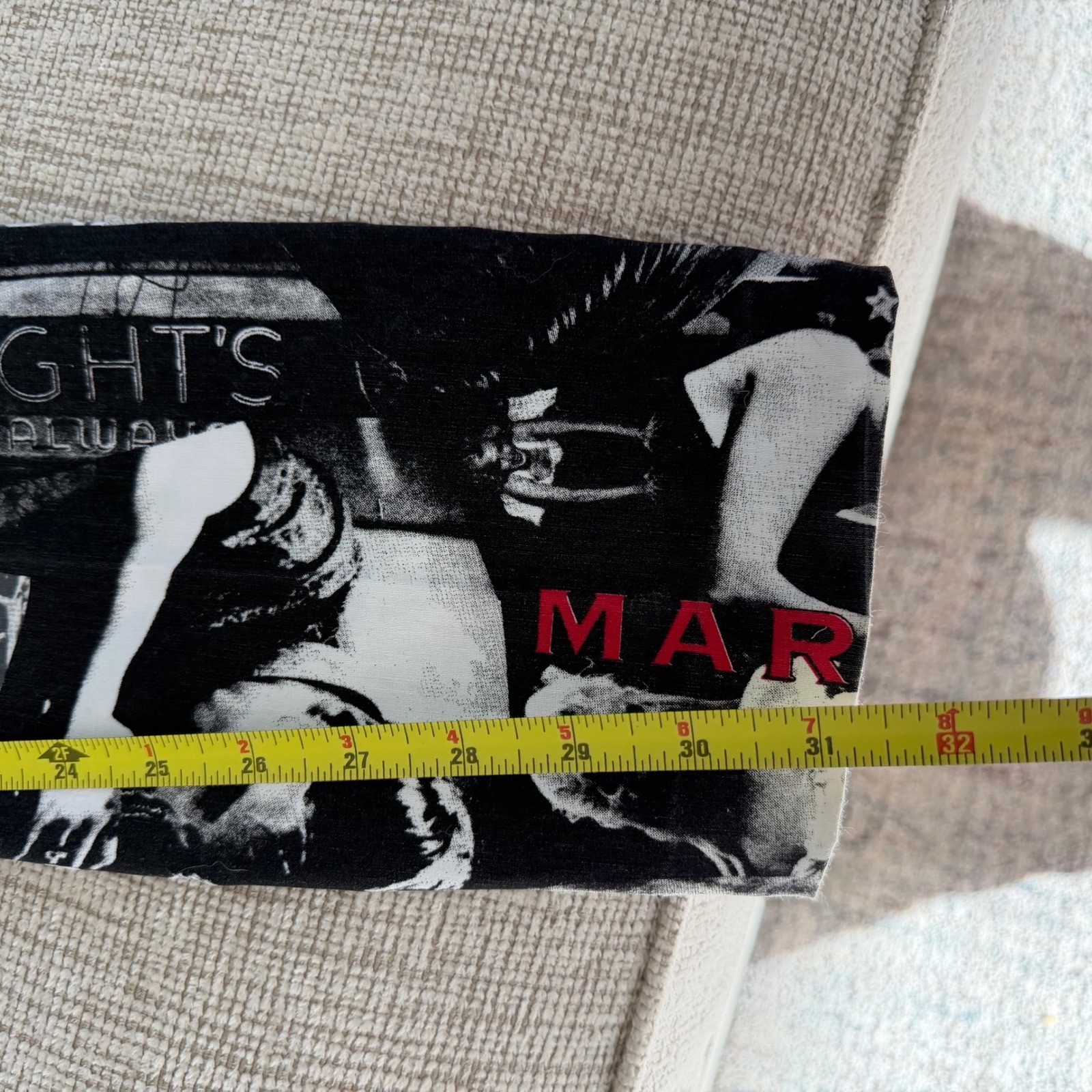 Marilyn Monroe Elvis Presley Collage Print High Waisted Pants Black White Red