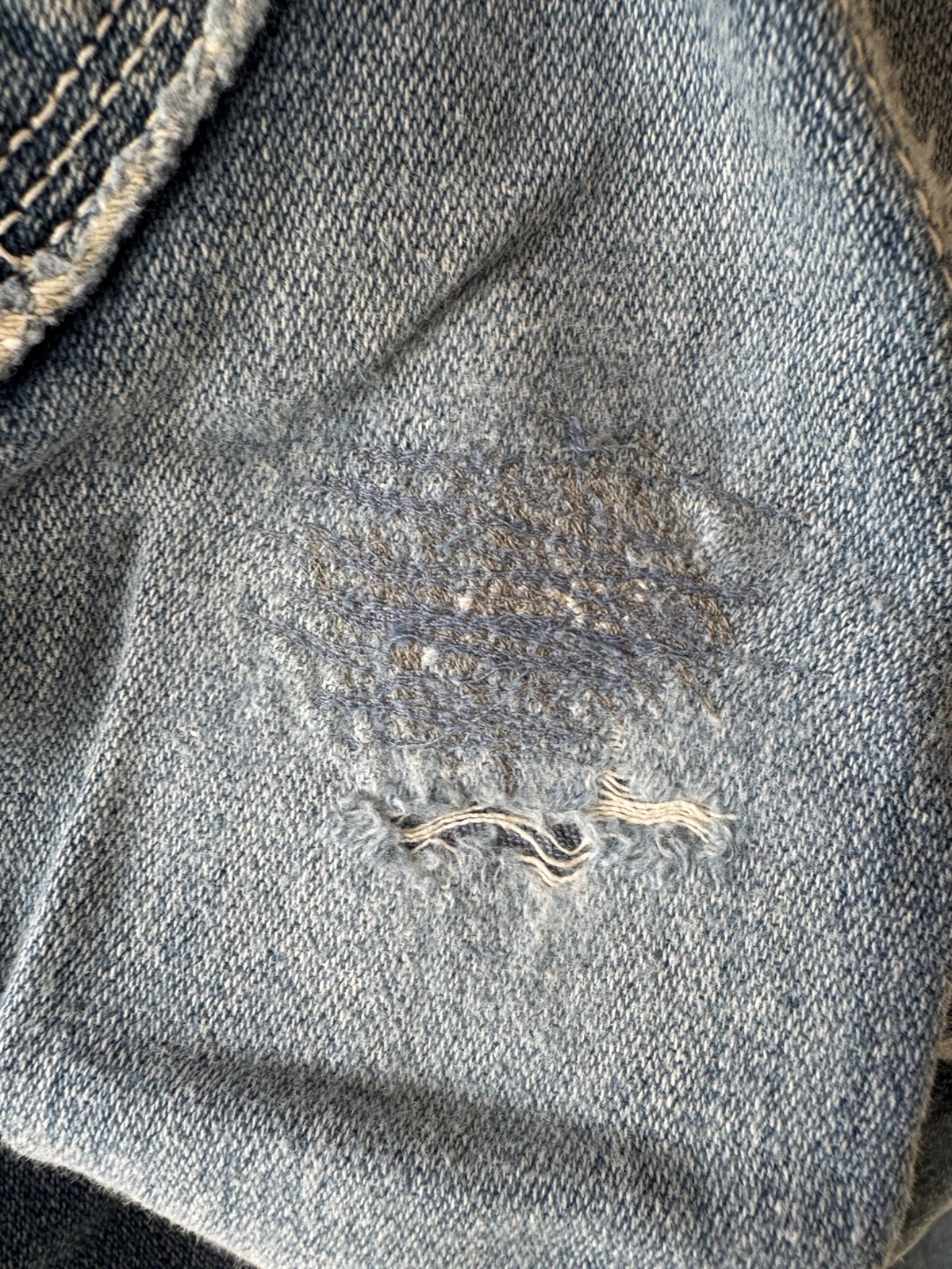 Vintage Brittania Jeans 1970 Faded 24 Womens Mended Bells Denim