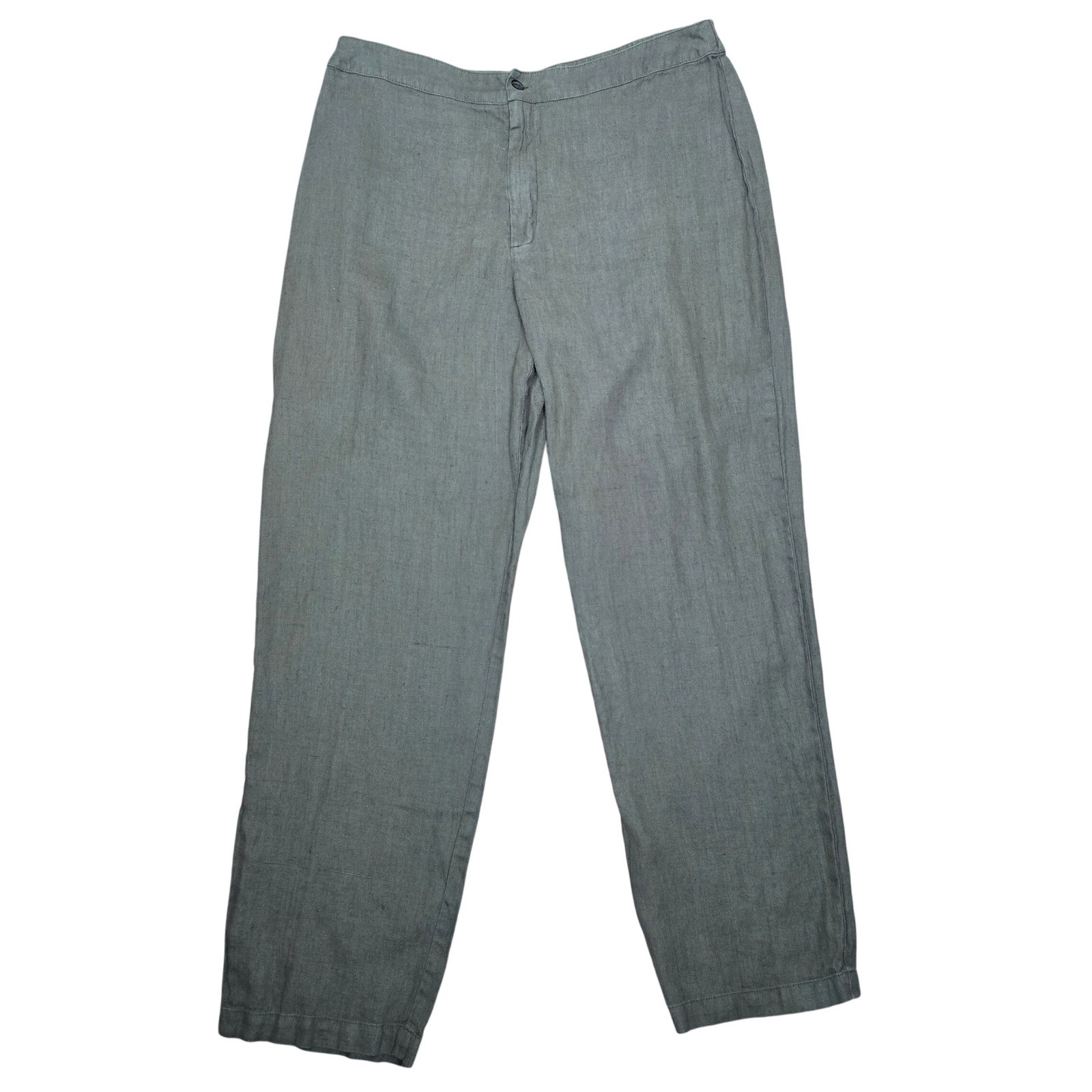 Vintage Chicos Design 100% Linen Pants Green Size 3 XL Coastal Grandpa