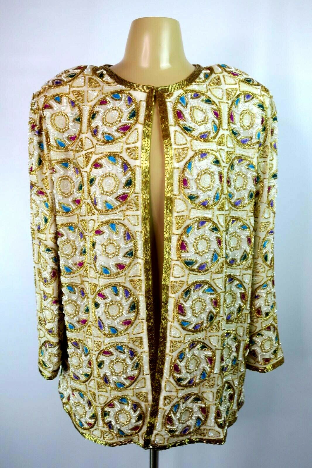 VTG 80s 90s Judith Ann Plus Creations Beaded Embellished Sequin Jacket PLUS 2X