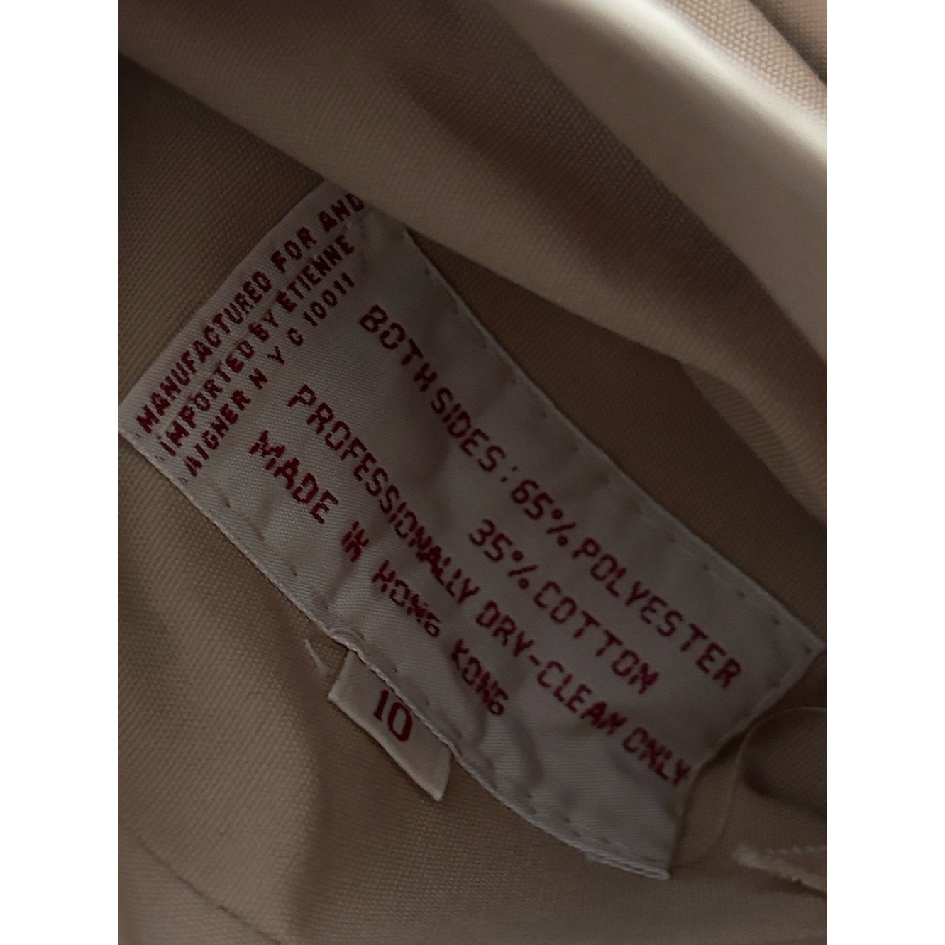 ETIENNE AIGNER Reversible Belted Trench Coat in Burgundy with Beige Sz 10 NWOT