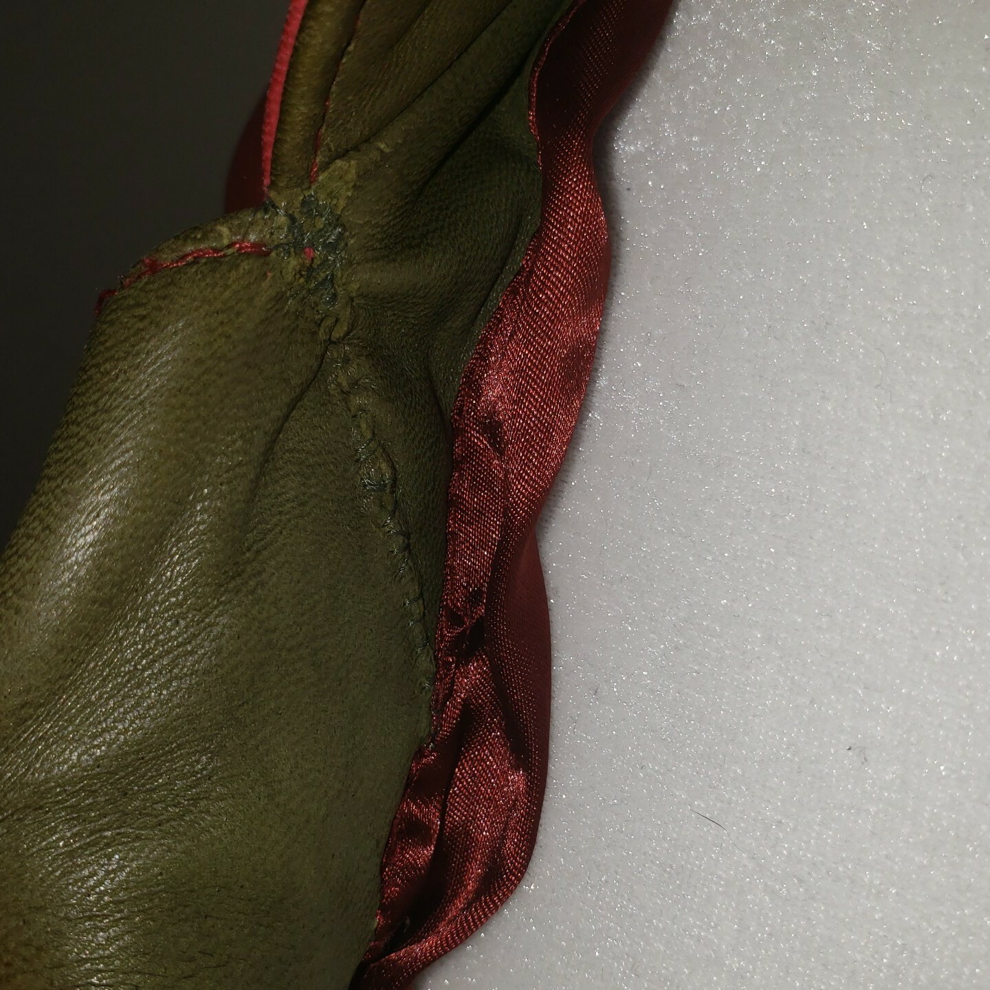 Vintage 80s Original Leather Sound LS Red Leather Jacket Green Accents Sz 38