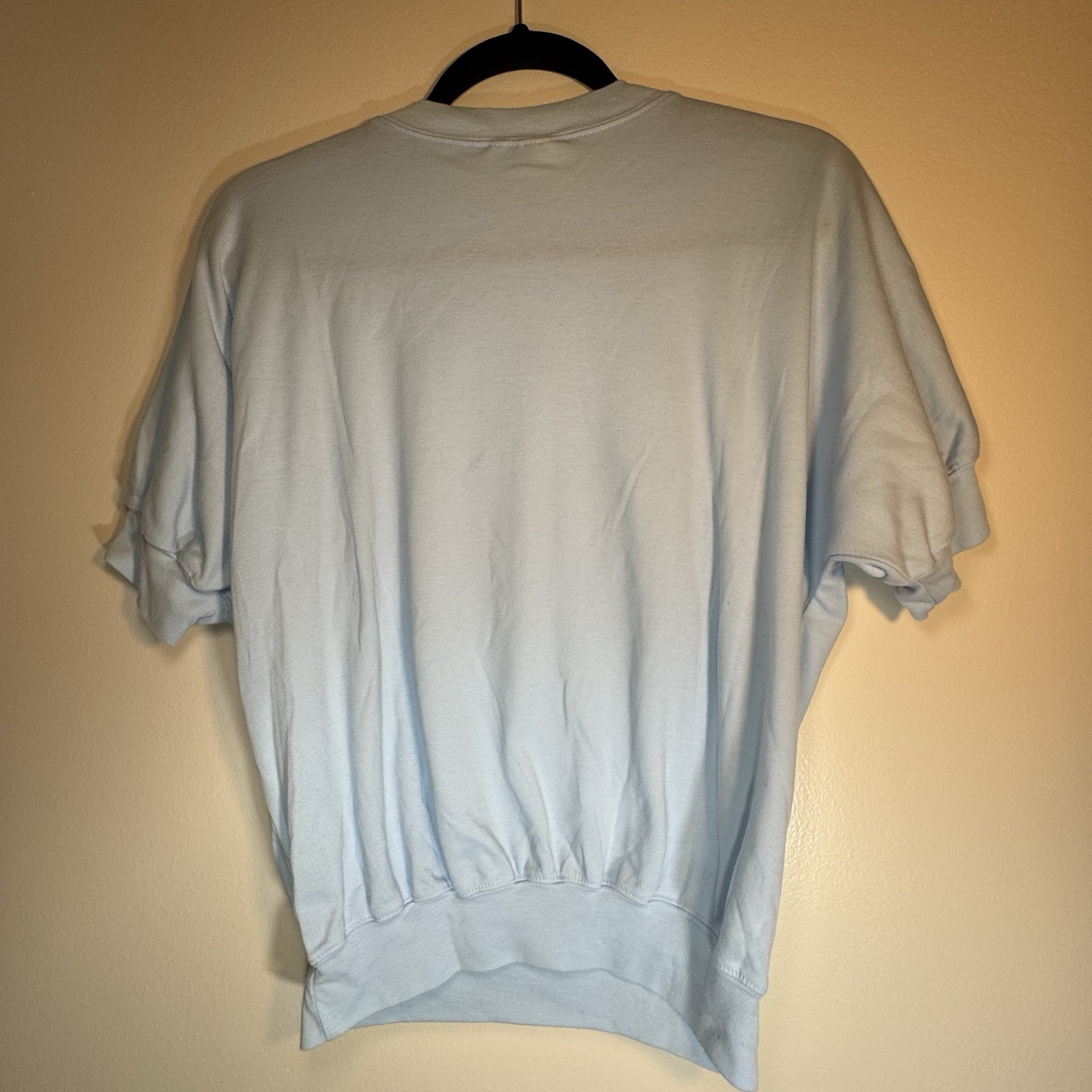 Vintage Baby Blue Sun Casuals Petit Womens LARGE shirt Country Club Tennis Shirt