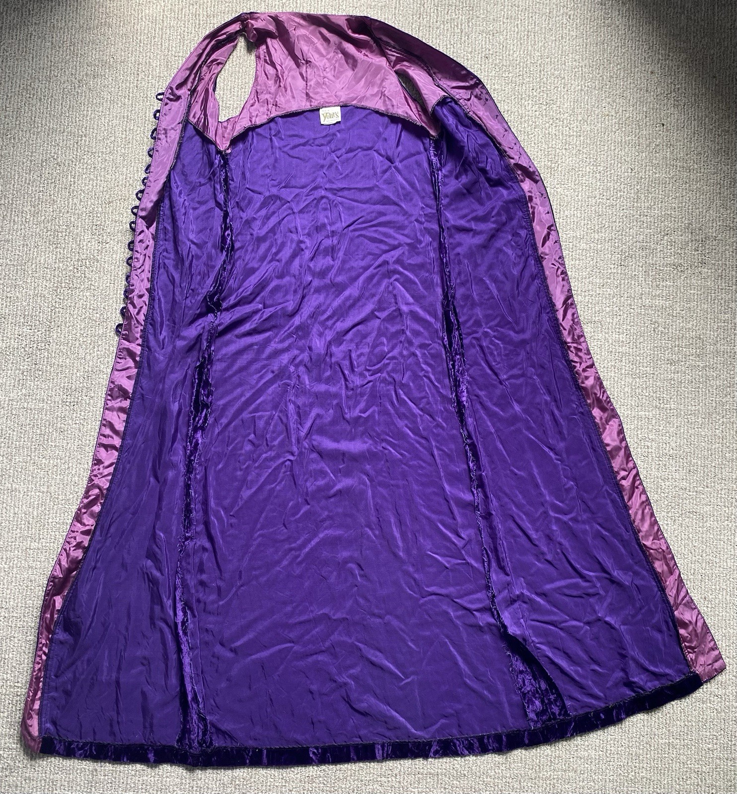 1970s This Is Yours San Francisco Velvet Dress & Shorts Hot Pants Purple Buttons