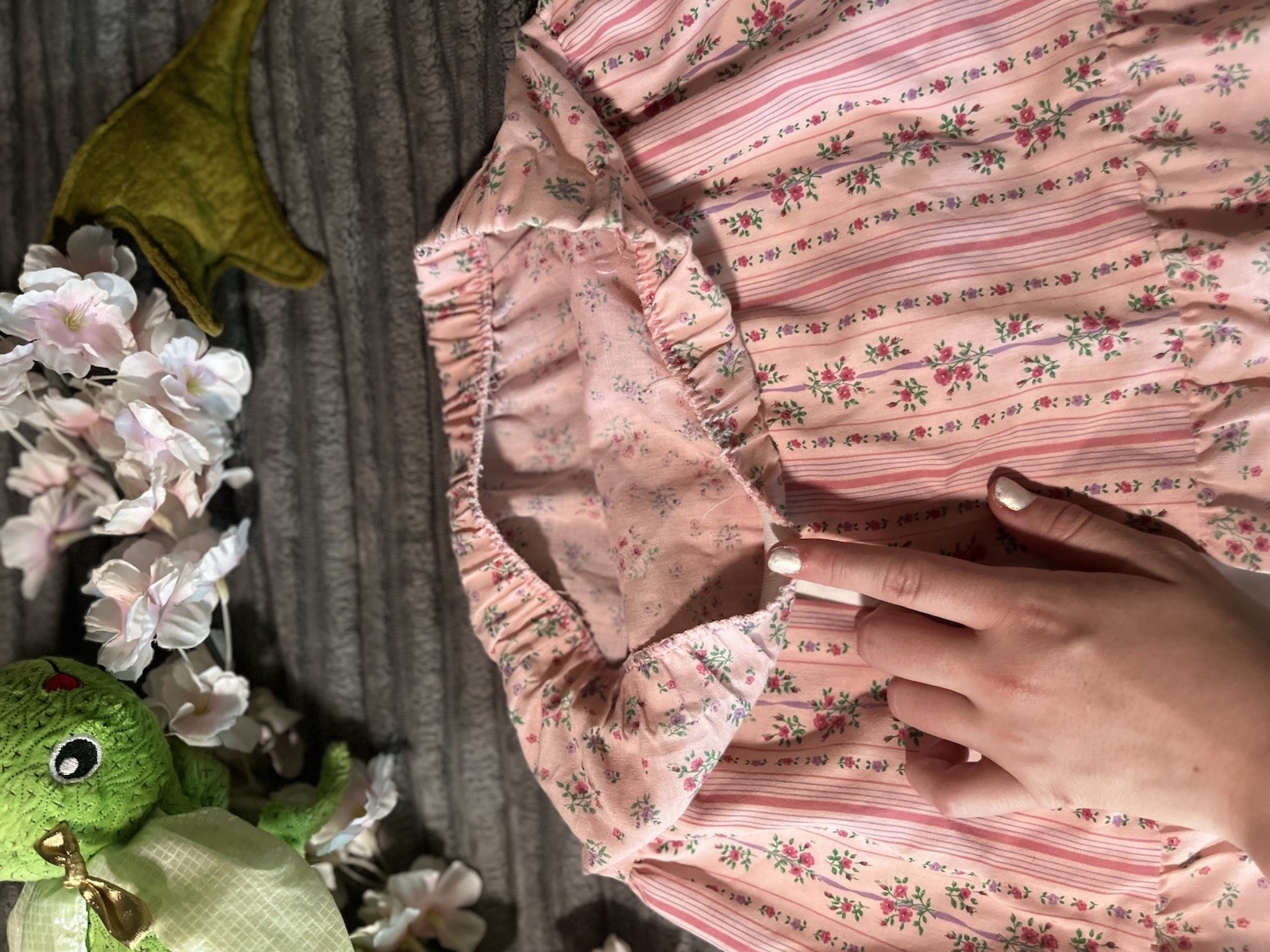 VTG Cottagecore Pink Skirt Sizes 5/6 Praire Floral Lace