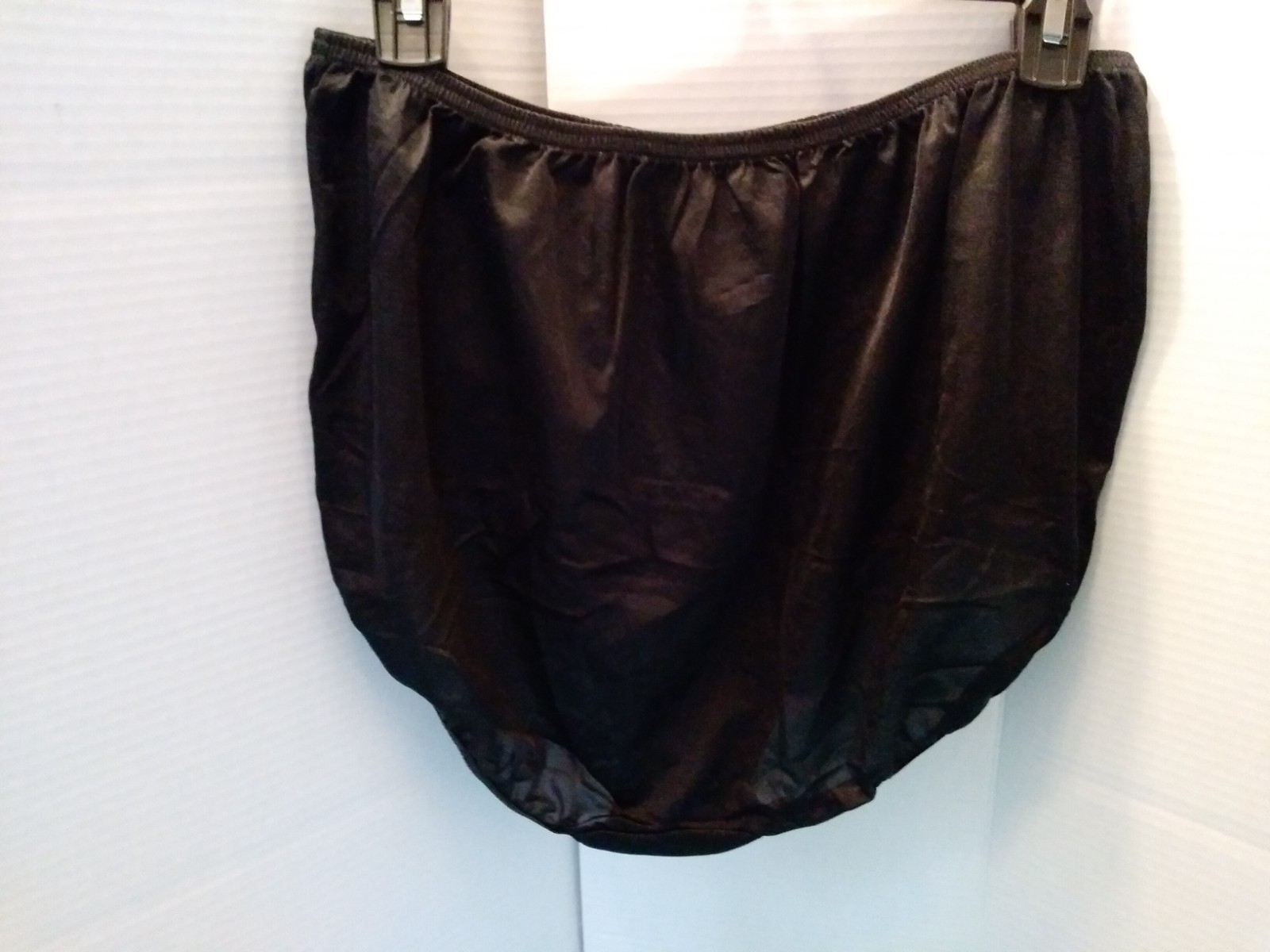 Panties 100% Nylon Silky Sissy Grannie Size 11 Black Full Brief