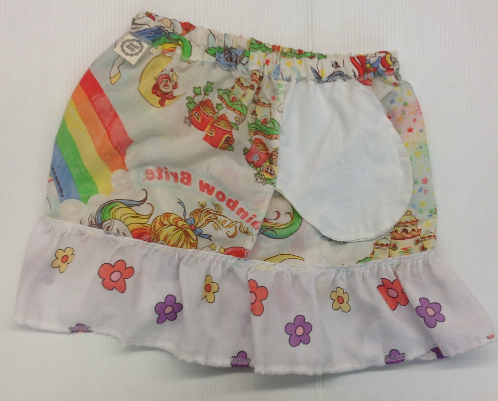 Vtg 1983 Rainbow Brite Child’s Skirt Sewcial Anxiety Upcycle Fabric with Pockets