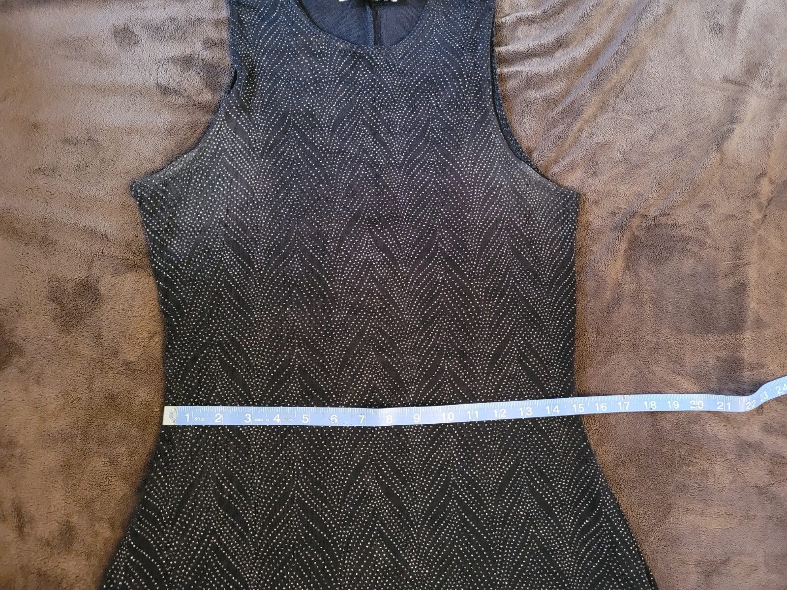 Vintage Marian And Maral Maxi Dress Black Silver Glitter Pattern Y2K 90s Grunge