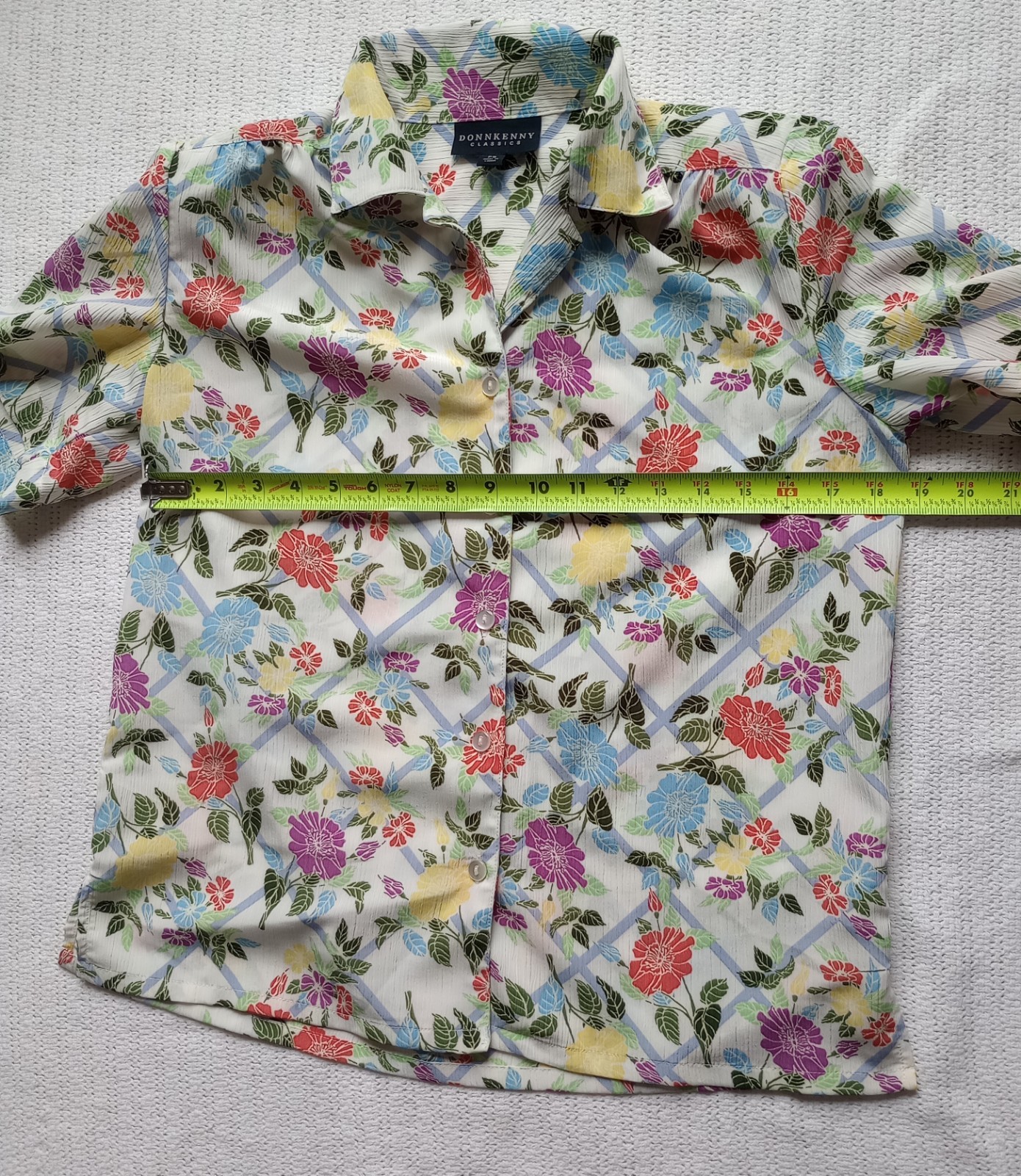 Donnkenny Classics Women’s PS Floral Button Up Blouse, Vtg.