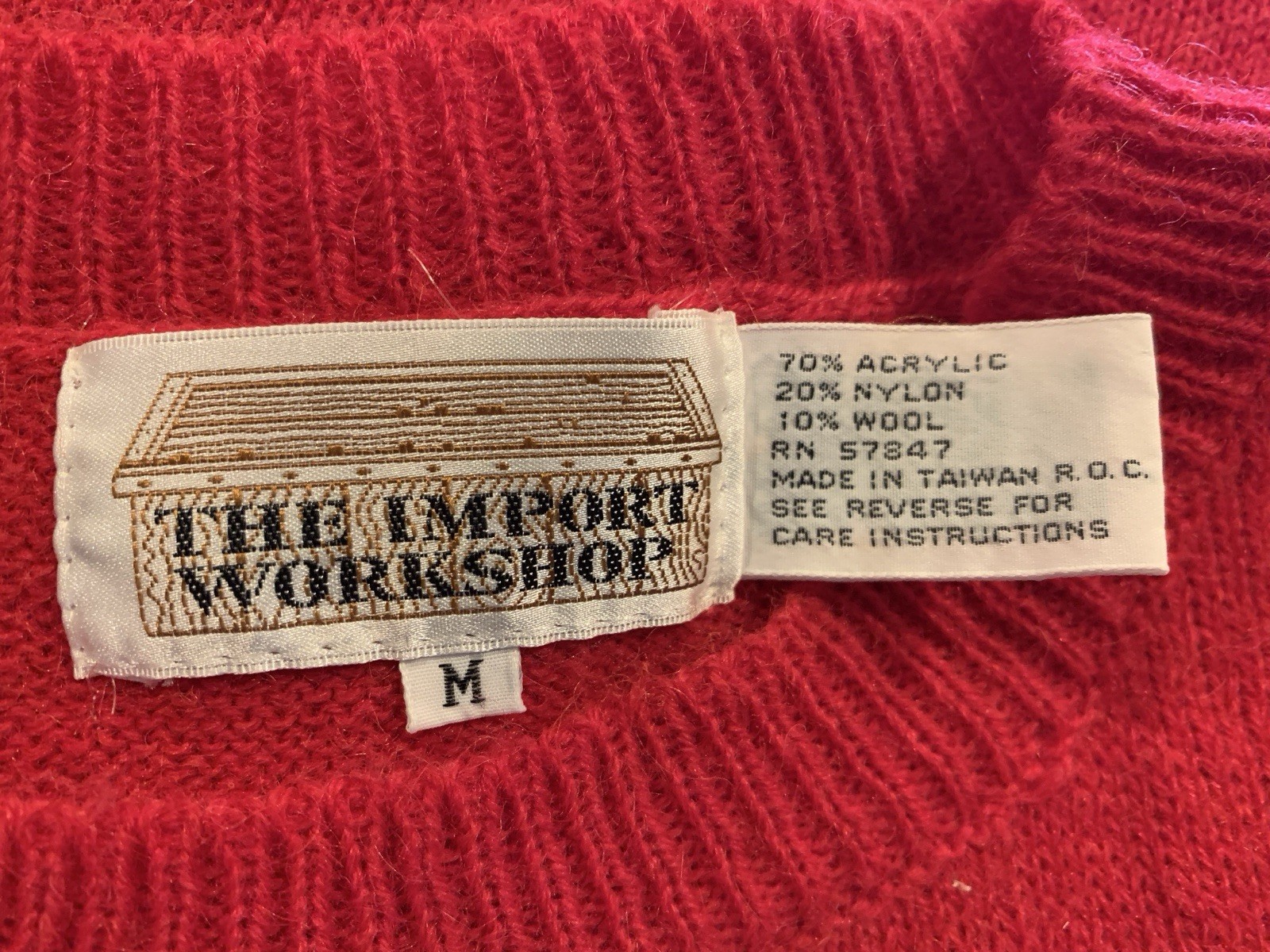 Vintage M The Import Workshop Wool Blend Vest Red Goose Farm Retro 70 80s Kitsch