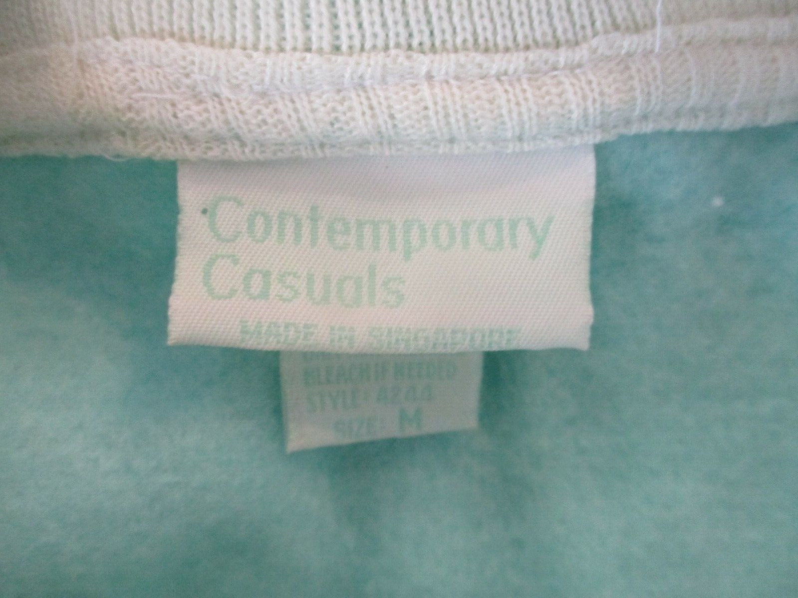 VTG 70’s Contemporary Casuals Sweatshirt Size Medium NWOT Knit Inset Collared