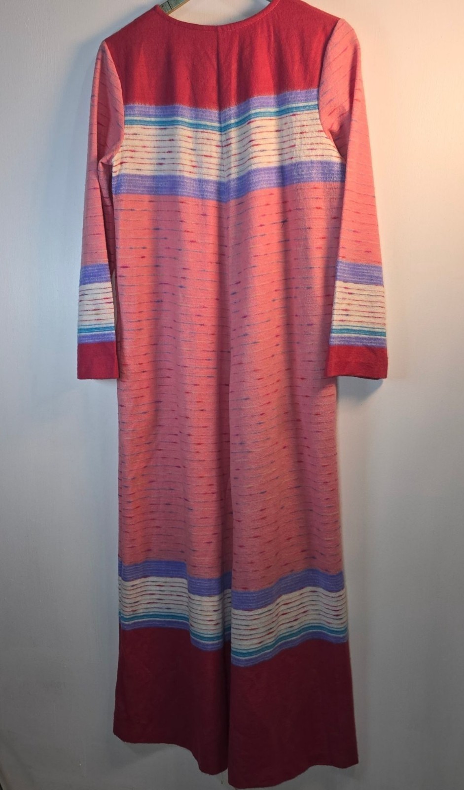 Vintage 1970’s Joseph Magnin The Farr West Fuzzy RARE Striped House Coat, Sz L