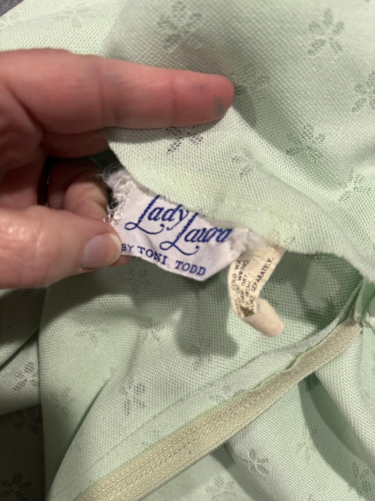 Toni Todd Lady Laura Vintage Maxi Party Dress Beaded Accent Mint Green XLarge?