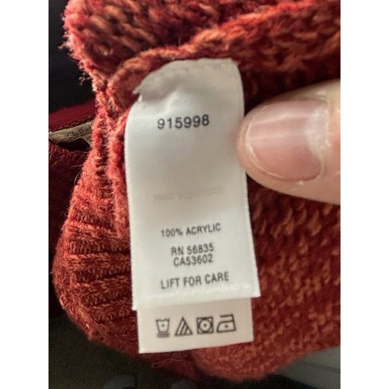 Vintage Y2k Cabela’s Knitted Full Zip Sweater Jacket With Crochet Hood & Pockets