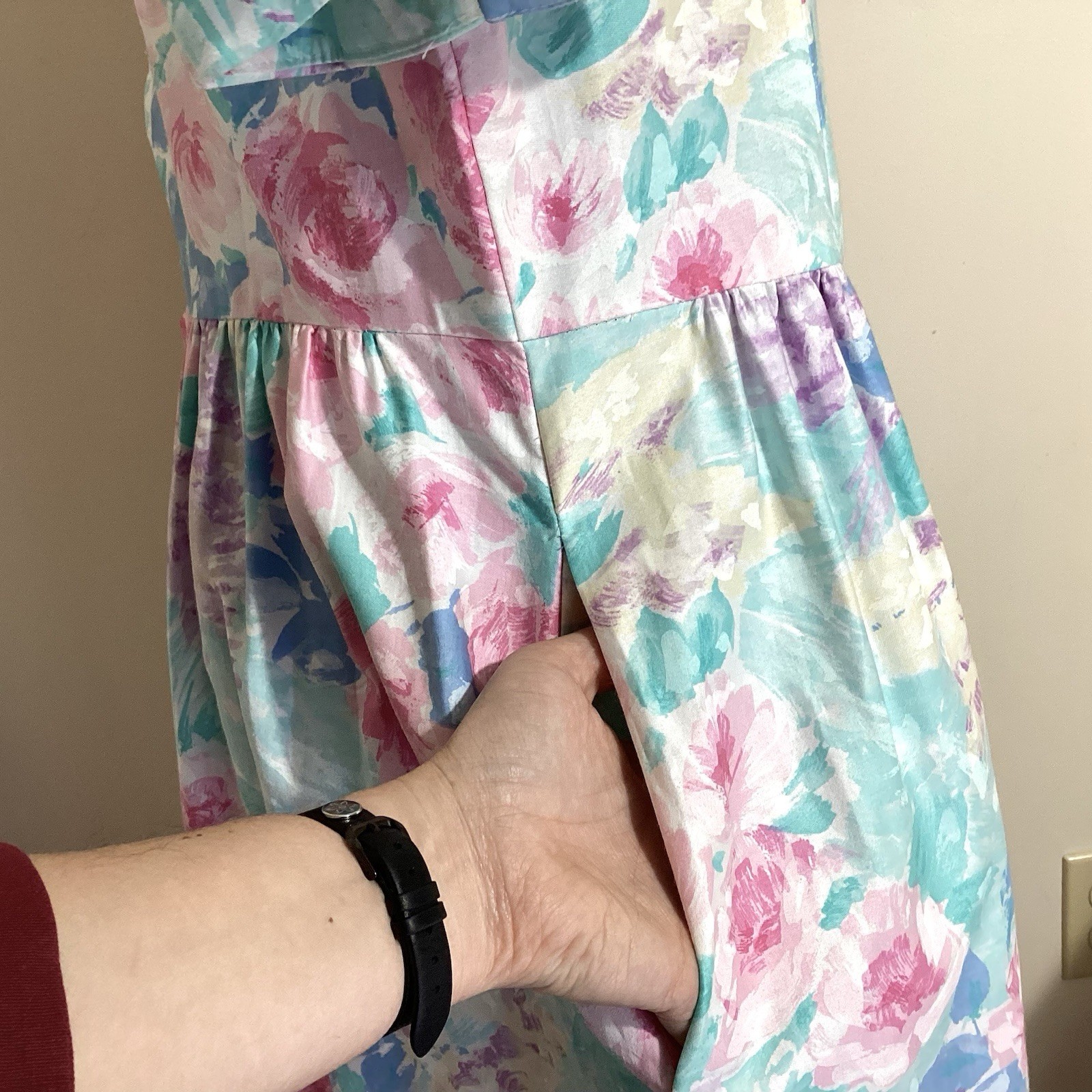 Lanz Petite Deadstock 80s 90s Floral Party Size 14 Cotton Cottagecore Garden