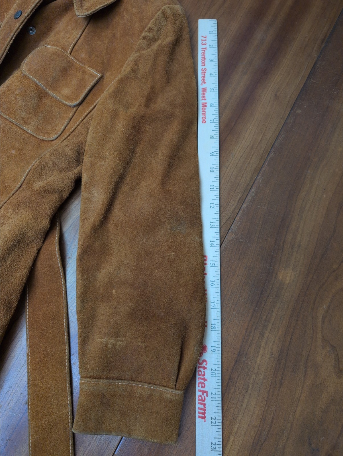 Vintage Tan Suede Hippy Boho Western Gothic Belted Safari Jacket 70s Women S