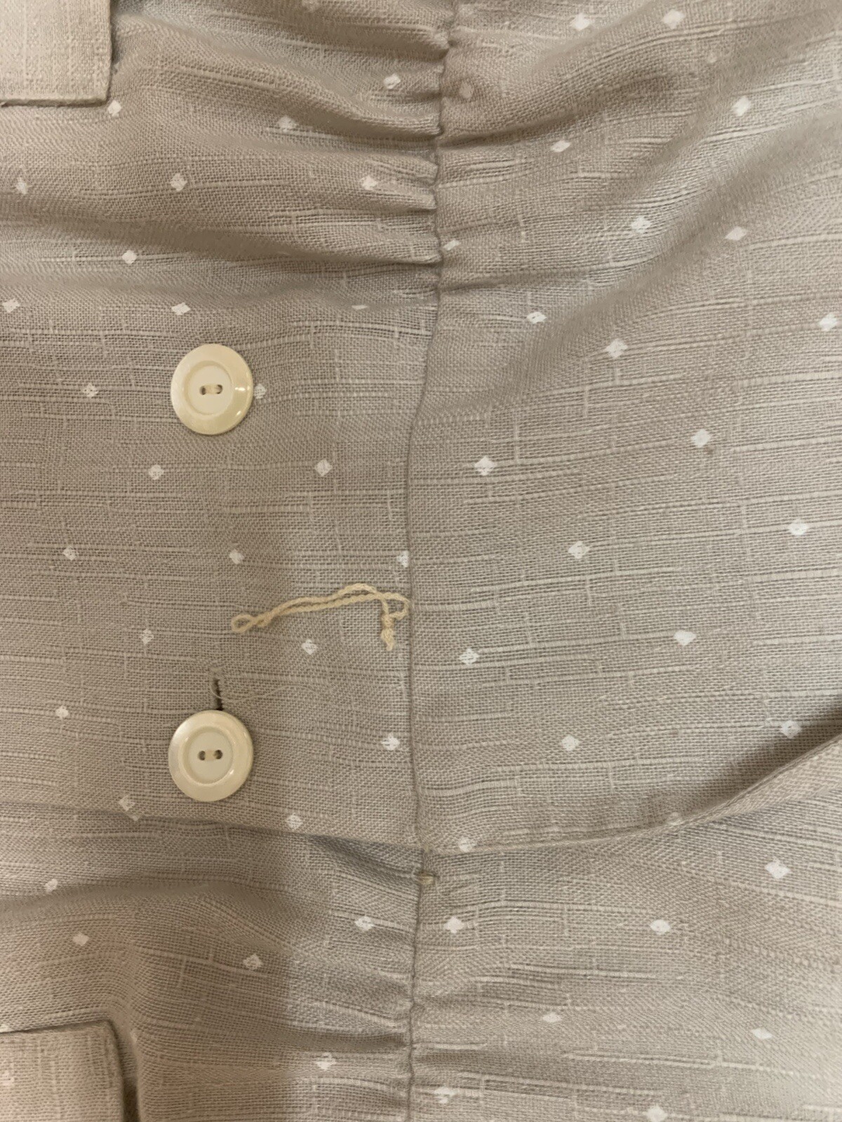 TAURUS II DRESS 10 VINTAGE TAN WHITE SHORT SLEEVE 1960-70’S UNION LABEL CAREER