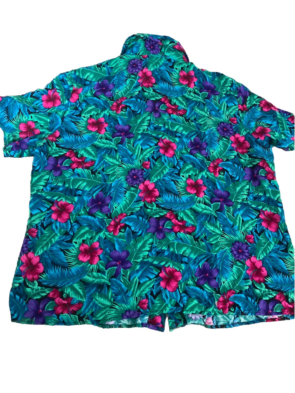 TR Bentley Tropical Floral Button Up Shirt XL Womens Vintage