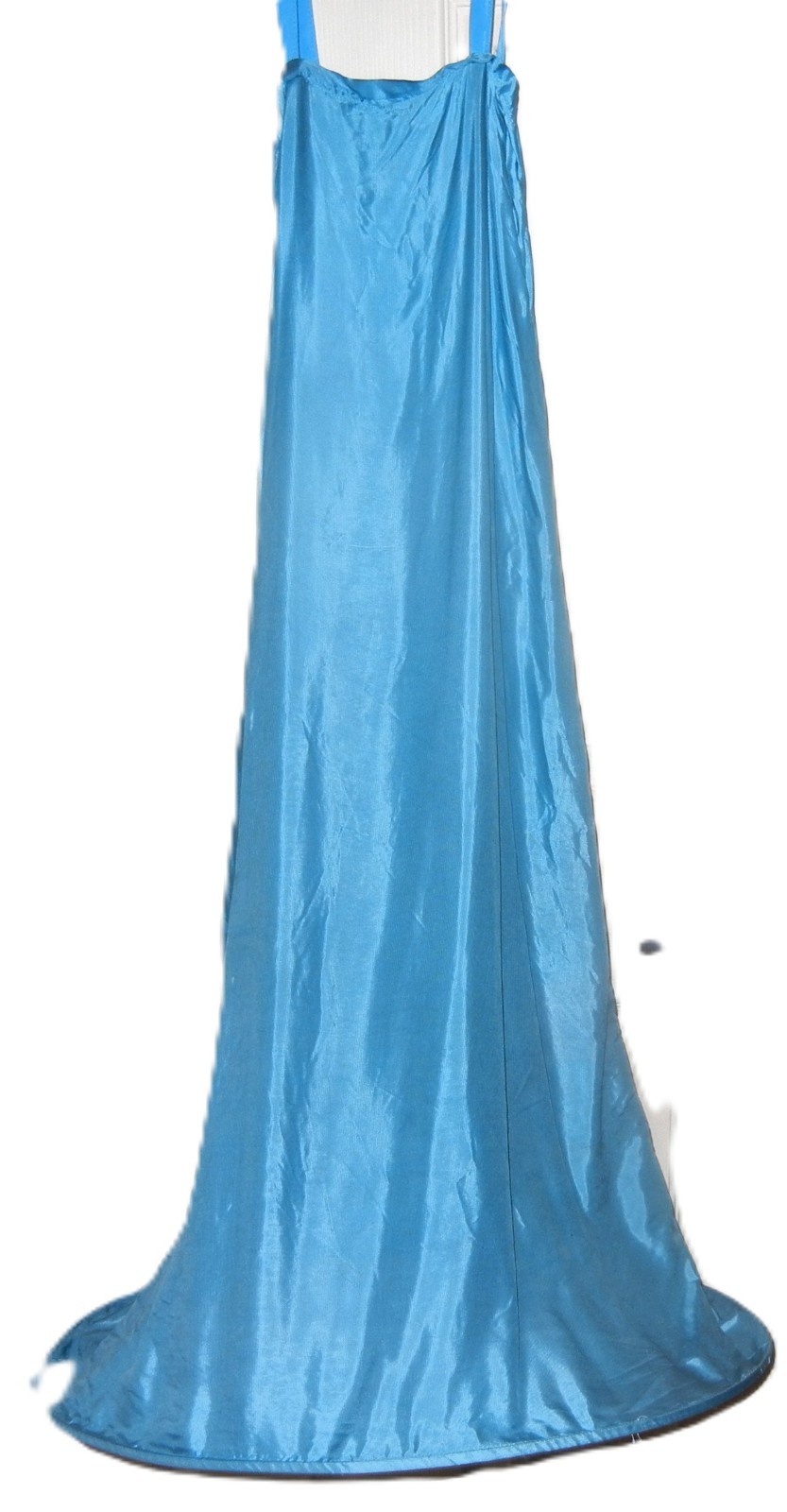 Vintage 1950’s Turquoise Taffeta Wired Hoop Slip Skirt, 40″ Long, 27″ Waist
