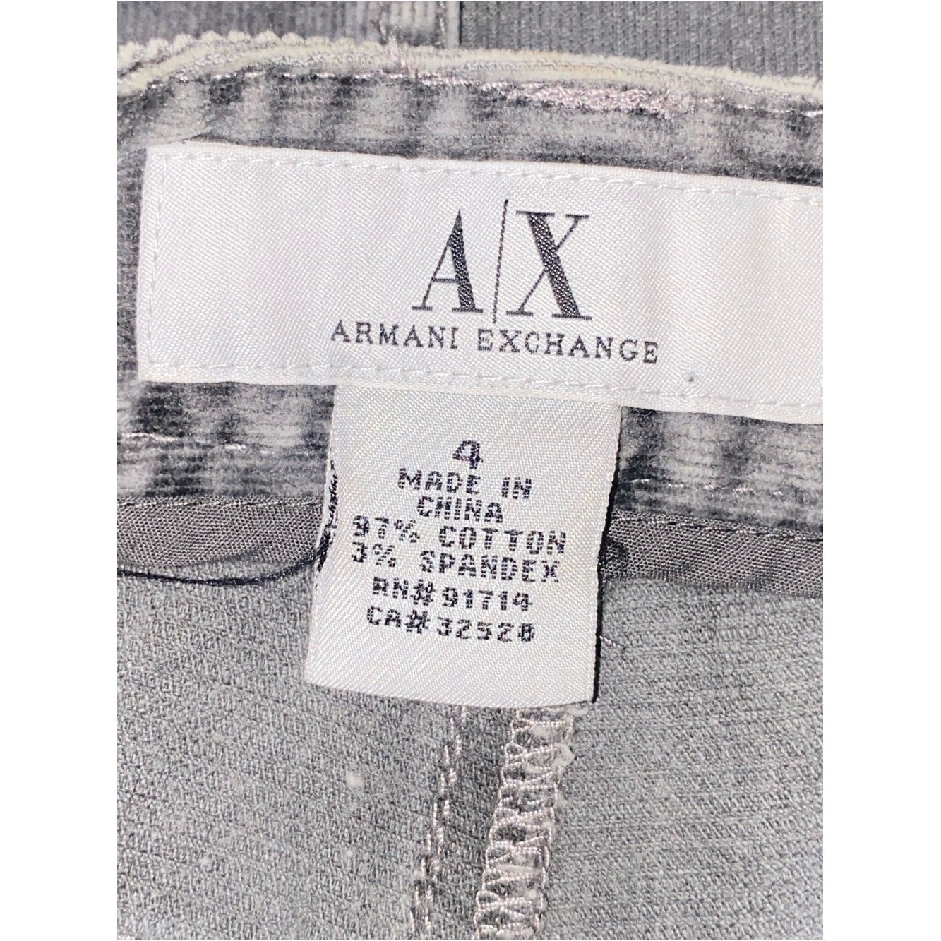 Armani Exchange Gray Acid Wash Denim Midi Skirt Size 4 Vintage Look