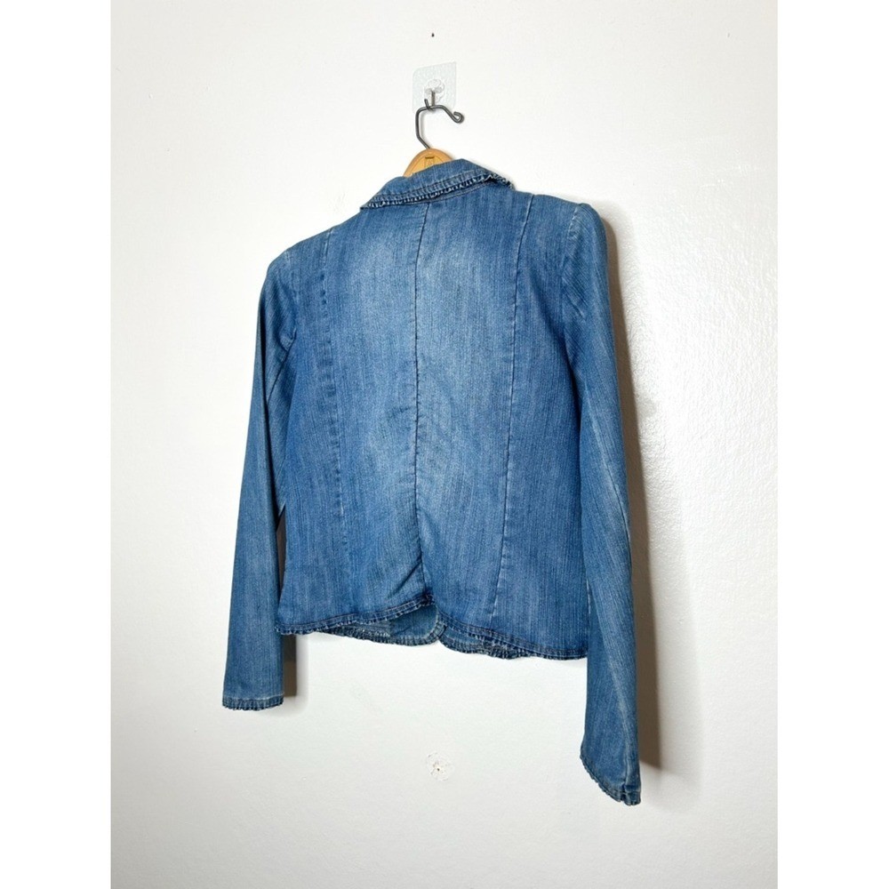 Vintage Faded Glory Y2K Early 2000s Single Button Denim Jean Jacket 8