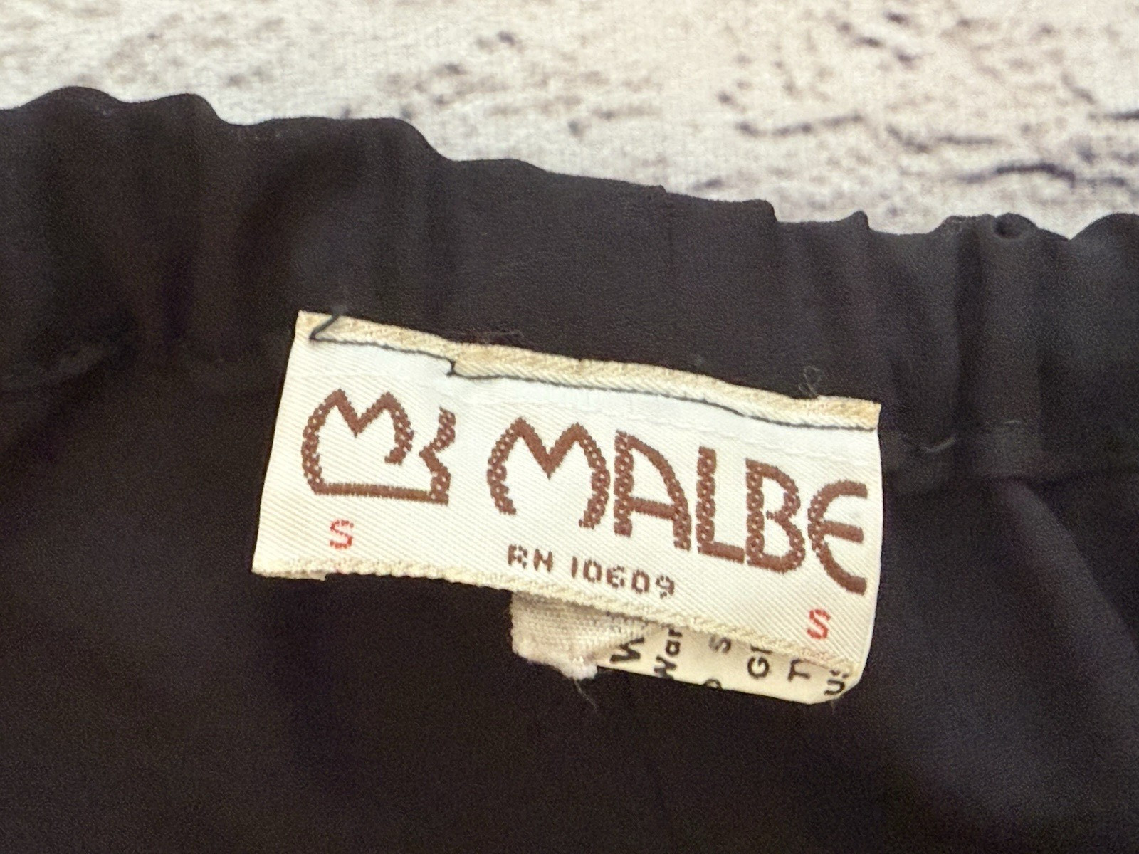 Rare Vintage Malbe Womens Black Chiffon Pants Union Made Size Small Inseam 29″