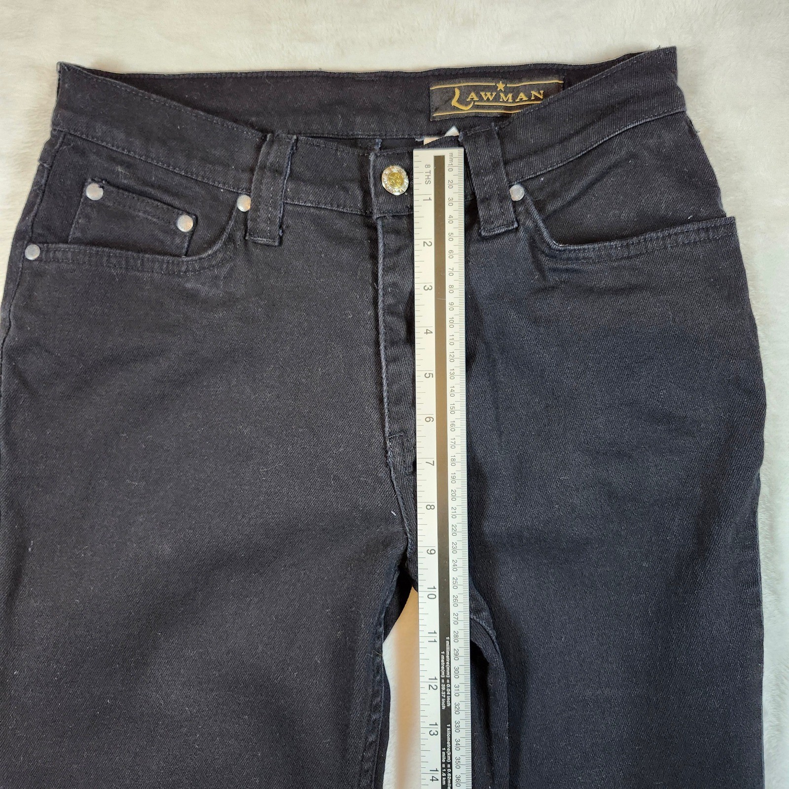 Lawman Western Jeans Womens 27 Black Excellent High Rise Bootcut Denim Vintage