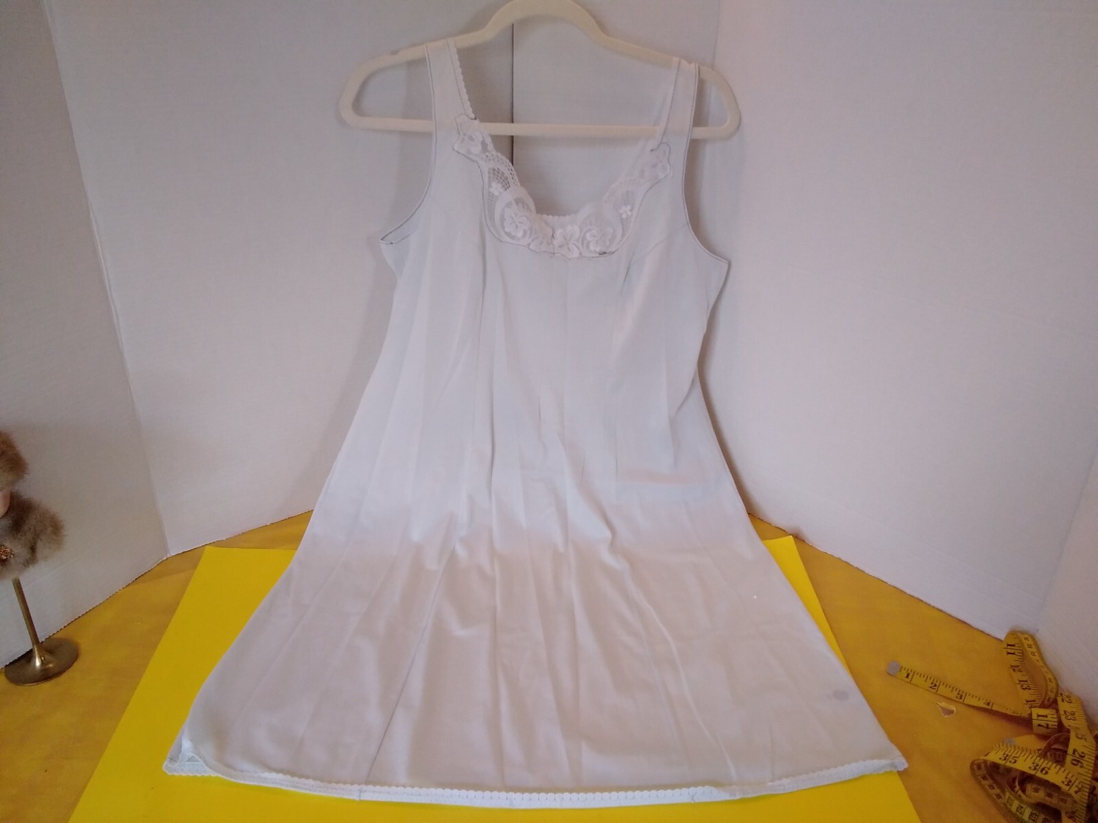 Slip Vintage Full Slip Dress Chemise European SZ L DESIREE Pale Blue w/Lace