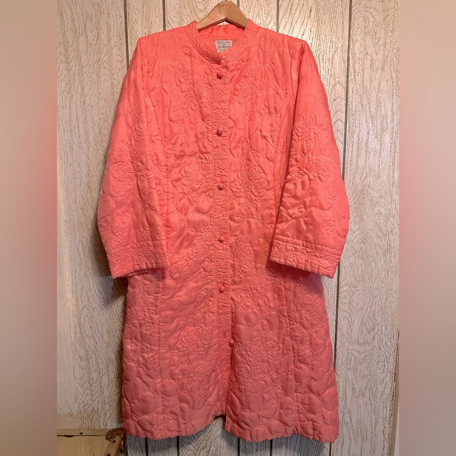 Fantastic Vintage 1970s Pink Quilted Long Coat by Jacobson’s ~ GUC!!