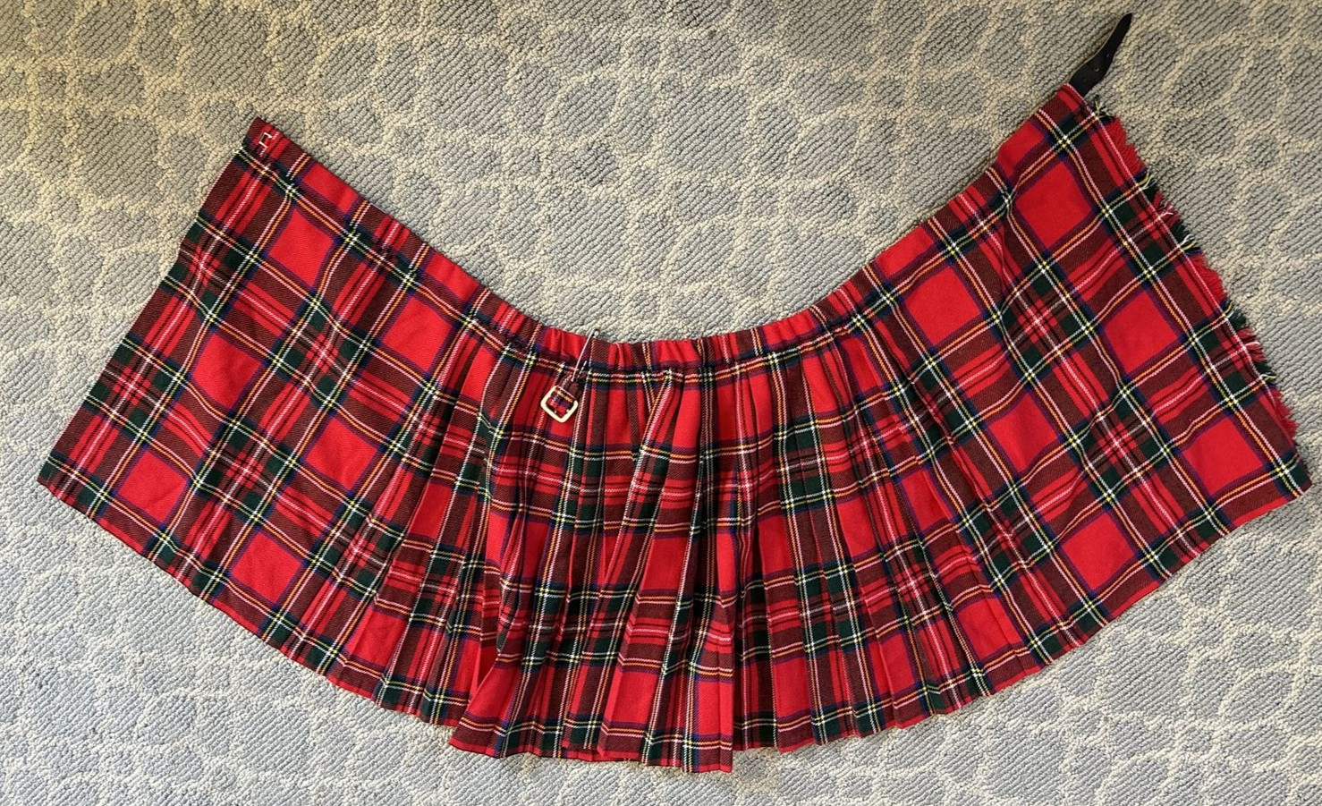 Vtg St Michael Acrilan & Wool Mini Skirt Kilt 23-26″Waist 15” Length Age 9