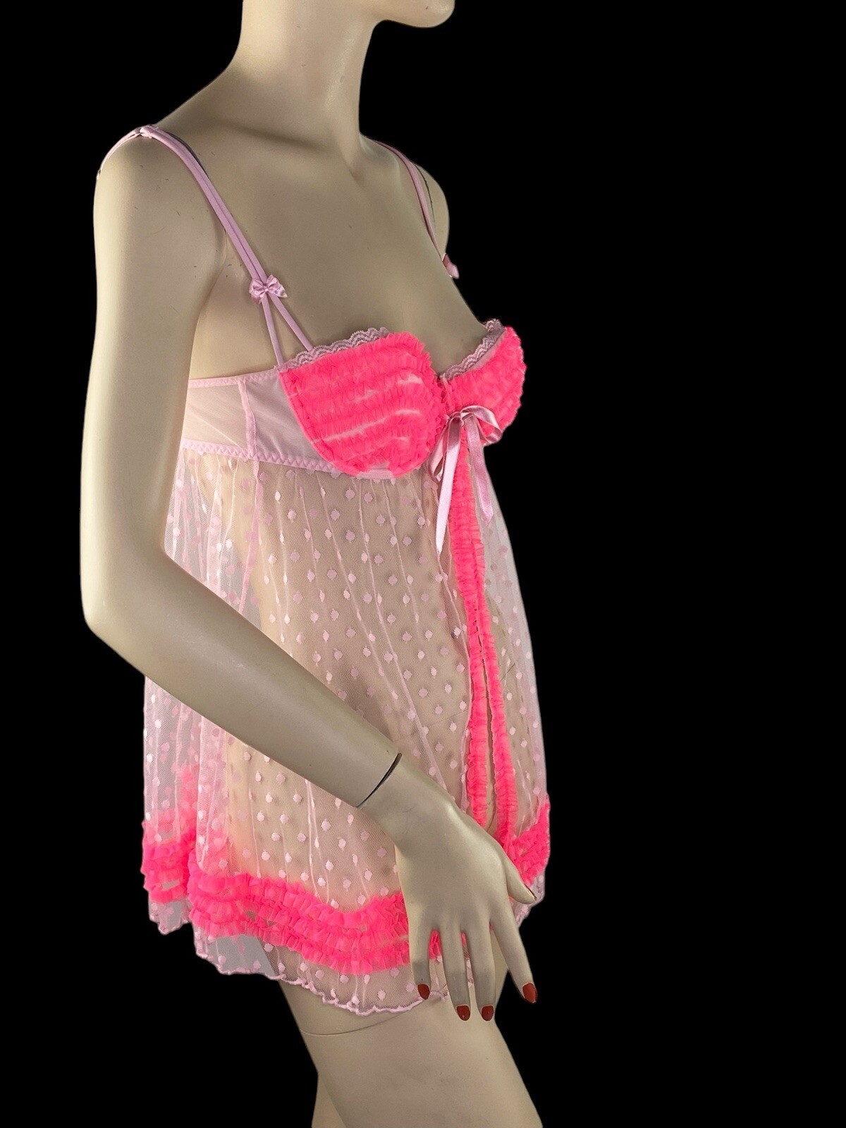 Victoria’s Secret Sexy Little Things Pink Y2K Babydoll Push Up Bra Nighty 36B