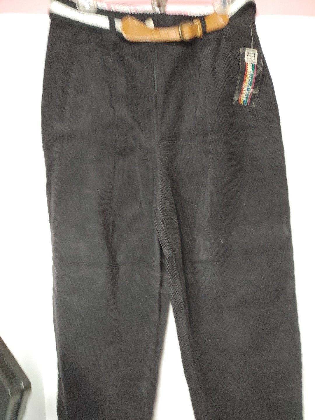 Vtg Hunter’s Glen Black Corduroys New With Tags Original Belt Size 15/16 See Pic