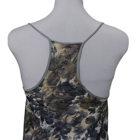 Free People Intimately Floral Lace Racerback Camisole Grey Tan Small S P