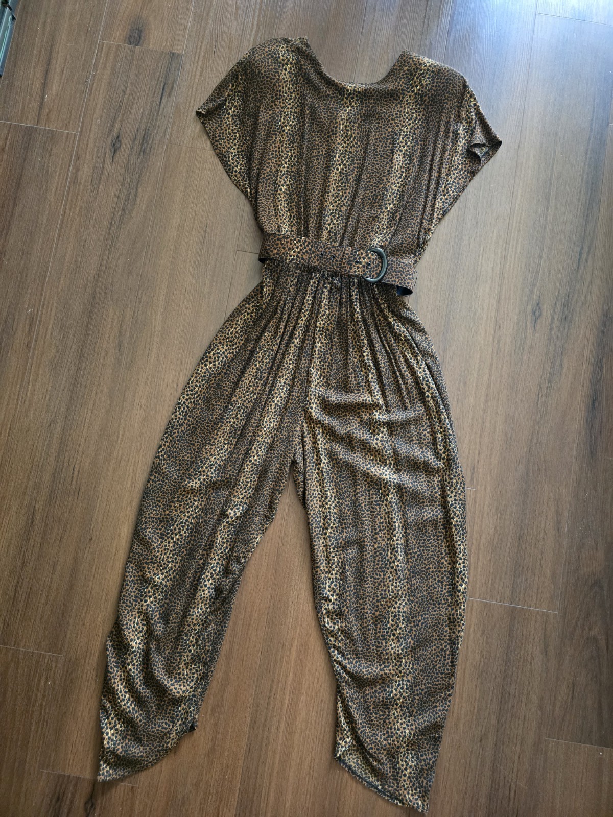 Vintage 80s Leopard Print Jumpsuit Womens Small Medium Rayon All That Jazz