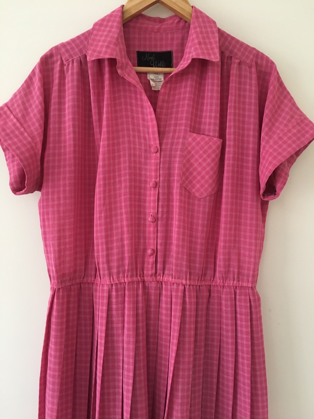 VINTAGE 80’s Do 50’s NOEL WELLS Retro SHIRTWAIST SWING DRESS Housewife Pinup 16